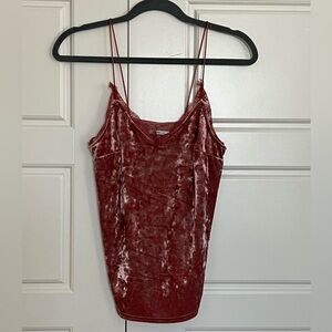 Kimchi Blue Crushed Velvet Slip Cami in Rose